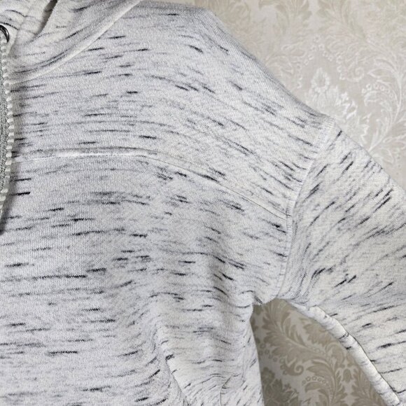 Roxy Size Medium Cream Black Hoodie Kangaroo Pocket Long Sleeve Wrap Back - Picture 6 of 16